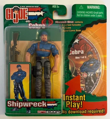 Hasbro G.I. 2003 Figura de acción Joe vs Cobra Shipwreck y disco de misión juego de PC Foto 1 de 3