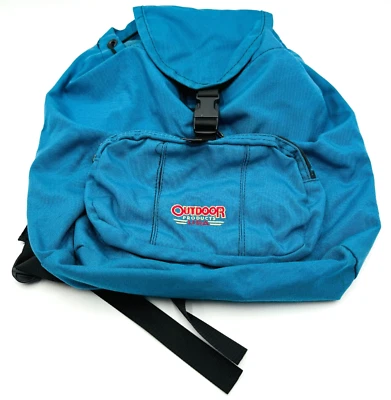 Mochila vintage de productos de exterior con cierre y cremallera azul claro diseño años 80 90 EE. UU. Foto 1 de 4