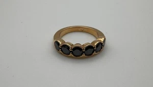 0.78ctw Black Diamond Ring Band | 18k Yellow Gold | 5.10gm | Ring size 5 - Picture 1 of 7