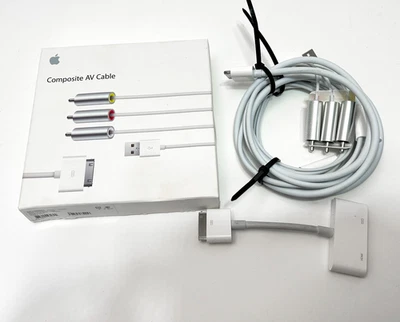 Cable AV compuesto genuino Apple de 30 pines RCA USB cables de audio y video con HDMI de 30 pines Foto 1 de 4