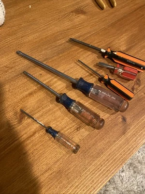 6 Vtg USA Screwdriver: Craftsman Phillip # 0, 2, 3, Rosco P. , Jc Penney Flat - Image 1 of 4