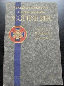 Reading Pa. Consistory, Ancient Accepted Scottish Rite Reunion 1923 Booklet - Picture 1 of 6
