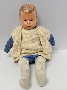 Minerva tedesca antica vintage n. 4 30 bambola testa di celluloide ragazzo c1930s usata in ottime condizioni - Foto 1 di 10