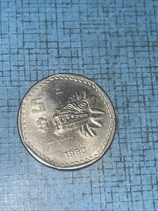 1980 Mexico 5 Pesos Commemorative Coin with Edge Inscriptions - Bild 1 von 2