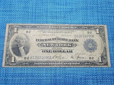 🇺🇸 USA National Currency 1 Dollar 1918 New York FR-711 G/VG Banknotes 101825-6 - Image 1 of 3