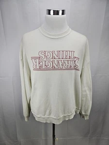 Stranger Things Sweatshirt Adult One Size White Fleece Pullover Crewneck PacSun - Picture 1 of 6