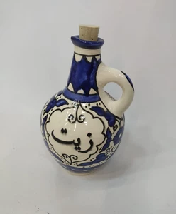 Handgefertigte Keramik Olivenöl Kanne Jerusalem Pottery Holy Land Tafelservice (2 Teile) - Bild 1 von 5