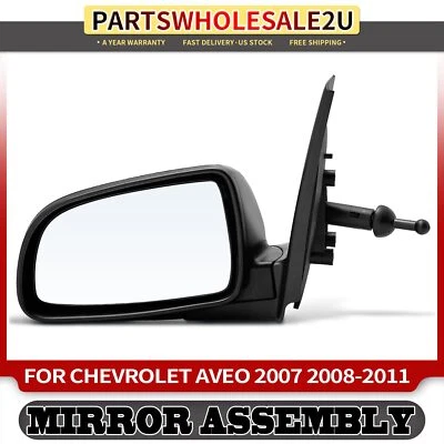 Espejo retrovisor manual izquierdo negro nuevo conductor para Chevrolet Aveo 2007 2008 2009 2010 2011 Foto 1 de 4