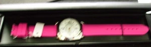 Gossip Watch Round Face with Hot Pink Silicone Band - Picture 1 of 5