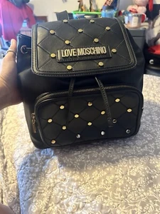 Love Moschino Gold Tone Studded Back Pack/purse  - Picture 1 of 13