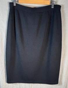 Falda recta St. John Basics negra Santana tejida lápiz talla 12 para mujer - Imagen 1 de 9