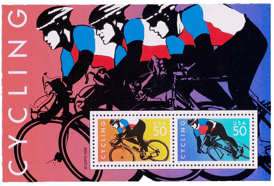 US Stamps Souvenir Sheet of 2, Cycling, #3119 MNH Lot: 1137 - Image 1 of 1
