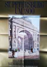 GERMAN EXHIBITION POSTER 1989 - RUSSIA ST. PETERBOURG IN 1800 * ART PRINT