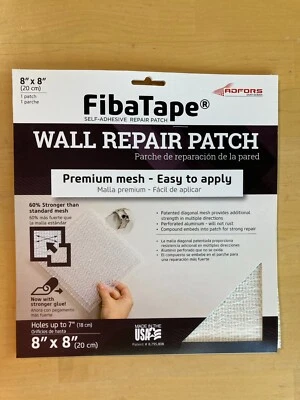 Adfors FibaTape parche autoadhesivo para reparación de paneles de yeso malla premium, 8” x 8” Foto 1 de 2