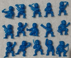 15- Vending Machine BLUE Ninjas 1.75" Toys Figures Martial Arts Mercenary  - Picture 1 of 3