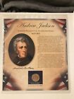 United States Presidents 1 $ Münze Postkarte Gedenkgesellschaft ANDREW JACKSON
