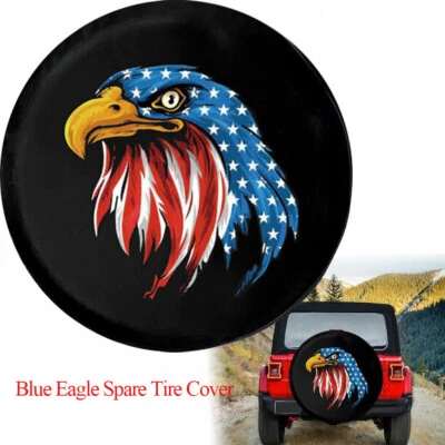 Waterproof PVC Leather Spare Tire Wheel Cover 16"Blue Eagle Fit For Jeep Camper - Imagem 1 de 4