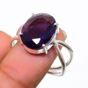 Purple Amethyst Gemstone 925 Sterling Silver Jewelry All Size Ring For Gift - Picture 1 of 1