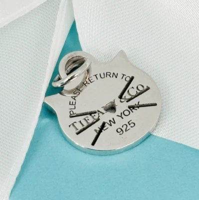 RARO Dije o Colgante Etiqueta Gatito Gato Regreso a Tiffany en Plata de Ley Foto 1 de 4