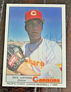 RICK LUECKEN Signed 1985 Calgary Cannons #98 Card Cramer Sports Autograph - Picture 1 of 2