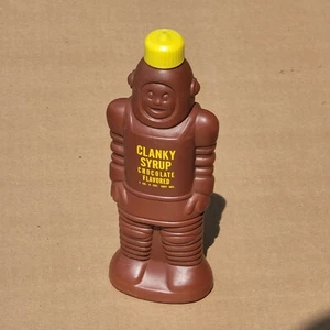 Jarabe de colección 1964 CLANKY sabor chocolate Spaceman botella vacía anuncio - Imagen 1 de 24