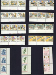 VATICANO 1986 VIAGGI DI PAPA GIOVANNI PAOLO II C75-C82, 774-776 STRISCIA X 3 SET - Foto 1 di 1