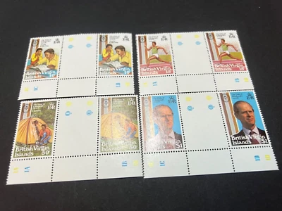 BRITISH VIRGIN ISLANDS 1981 Sc 409-12 25TH DUKE OF EDINBURGH AWARD MNH Gutter pr - Image 1 of 2