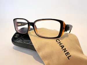 Vintage Chanel Cocomark Camellia Glasses 5111 Brown Frames, Case and Pouch - Picture 1 of 12