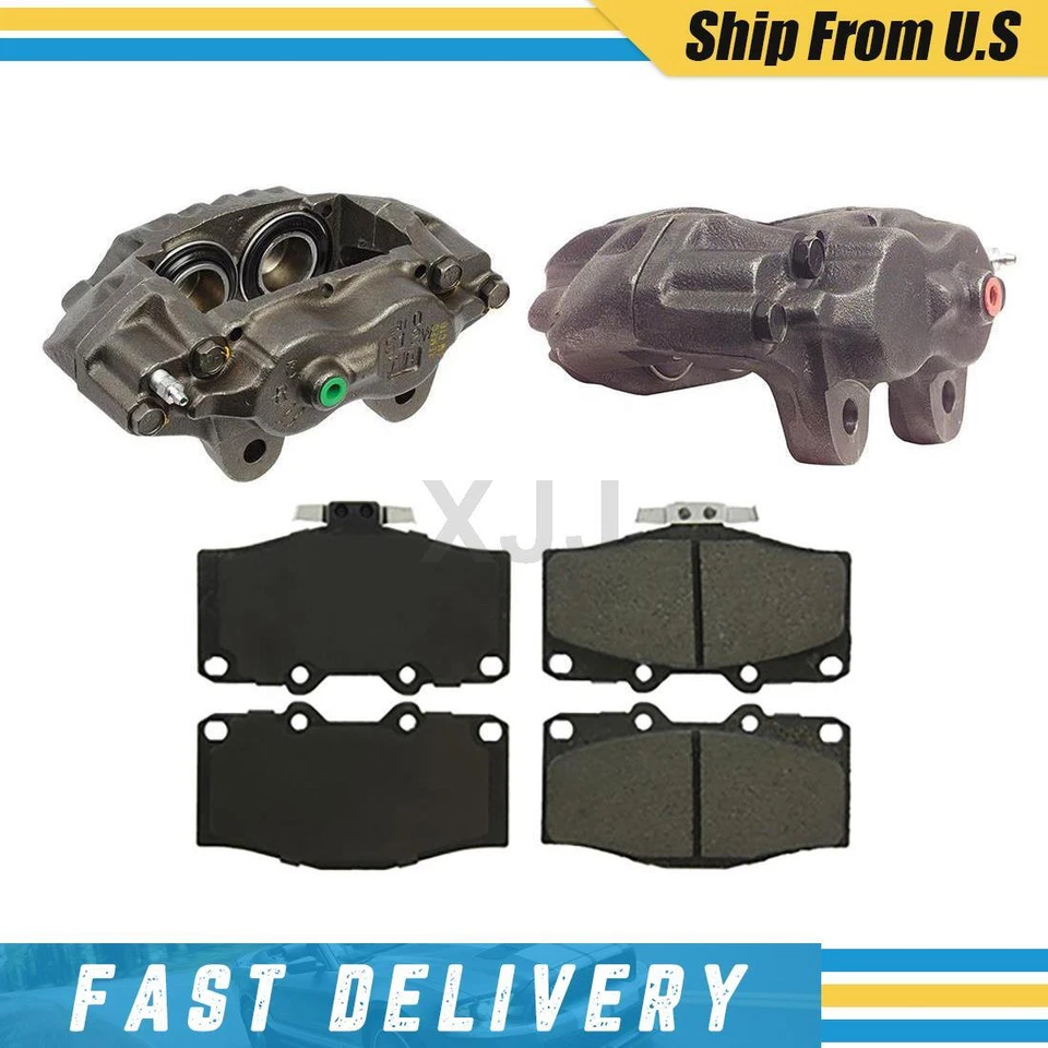 Pinças de freio dianteiras esquerda + direita e pastilhas de cerâmica para Toyota 4Runner 1988-1991 - Imagem 1 de 4