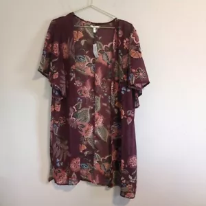 NWT Maurices Womens M Medium Kimono Floral Open Front Cardigan Lightweight Boho - Picture 1 of 6