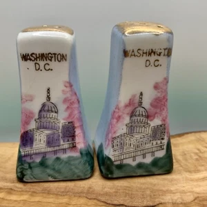 "Salero y pimentero de porcelana vintage Souvenir Washington D.C. de 2 1/2"" de alto" - Imagen 1 de 6