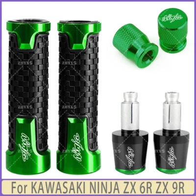 For KAWASAKI NINJA ZX 6R ZX 9R Motorcycle Handlebar Grips Bar End Cap Tire Valve Foto 1 de 4