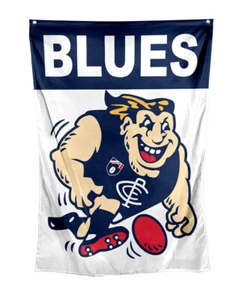 Official AFL Carlton Blues Supporters Retro Mascot Wall Cape Flag! - Picture 1 of 1