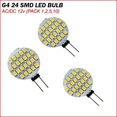 G4 24 SMD LED Bulb Lamp Super Bright Rv Camper Cabinet Dome Light AC/DC 12v - Image 1 of 4