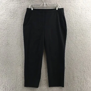 Zara Trouser Pants Womens 12 Black Hig Rise Zip Fly Flat Front Casual Pockets - Picture 1 of 17