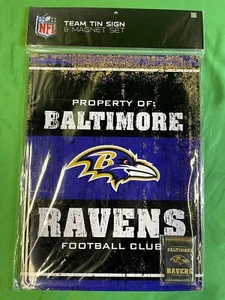 NFL Baltimore Ravens 12"" x 18"" Blechschild & Magnet Set neu mit Etikett - Bild 1 von 6