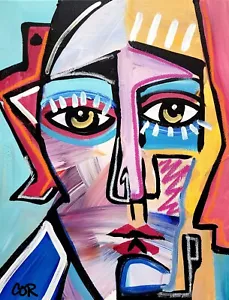 CORBELLIC EXPRESSIONISM 16X20 AFRICA MASKE KUBIST FINE ART HOME INTERIOR DESIGN - Bild 1 von 8