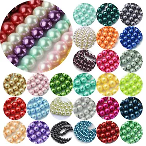 100x Glasperlen 8mm Glänzend Metallic Perlen Set Beads Glas Mix Schmuck Basteln - Bild 1 von 44