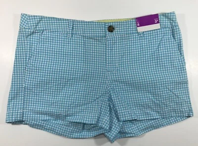 Merona 8 New With Tag Blue White Plain Shorts Womens - Image 1 of 4
