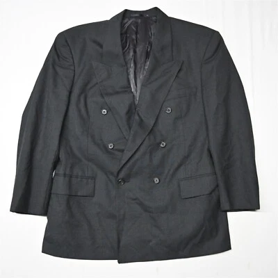 Abrigo Blazer Chaqueta De Colección Neiman Marcus 42R Gris 100% Lana Doble Pecho Deportivo Foto 1 de 4