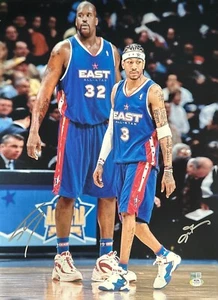 Allen Iverson & Shaquille O'Neal Signed 16x20 NBA All Star Photo PSA 9A24766 - Picture 1 of 2