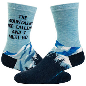 Women's The Mountains Are Calling And I Must Go Socks Funny Outdoor Camping