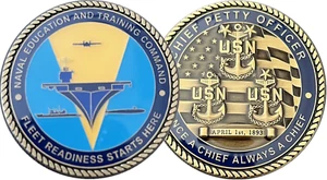 NAVAL EDUCATION AND TRAINING COMMAND ~ CPOA COIN - Picture 1 of 3