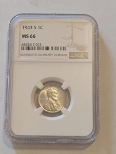 Centavo de trigo Lincoln 1943-S NGC MS 66 - Imagen 1 de 2