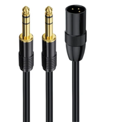 XLR to Dual 6.35mm 1/4'' TRS Stereo Audio Splitter Cable | Male to Female | 1.8m - Image 1 of 4