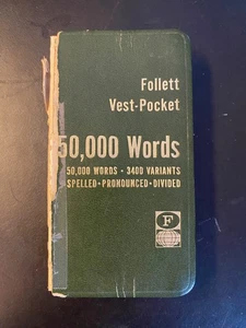 Follett Vest-Pocket 50000 Words Spelled Pronounced Divided Vintage Dictionary - Picture 1 of 6