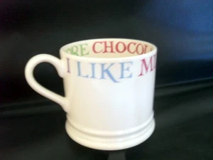 EMMA BRIDGEWATER TEATIME TOAST 1/4 PINT MUG I LIKE MILK & CHOCOLATE MORE CHOC M8 - Picture 1 of 7