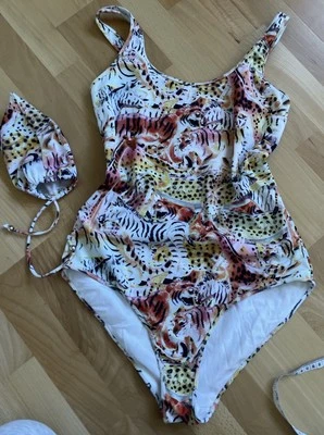 Mulberry Swimsuit animal Print soft Low Back jungle suit swim size 12 - Image 1 of 4
