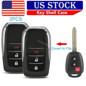 2 Replacement for Toyota Scion 3 Button Upgrade Flip Blade Remote Key Fob Shell - Picture 1 of 8