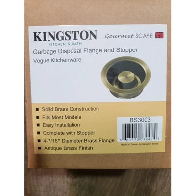Kingston Brass BS3003 Garbage Disposal Flange and Stopper Antique Brass - Image 1 of 4